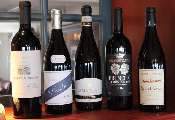 Wines selected to enhance the food