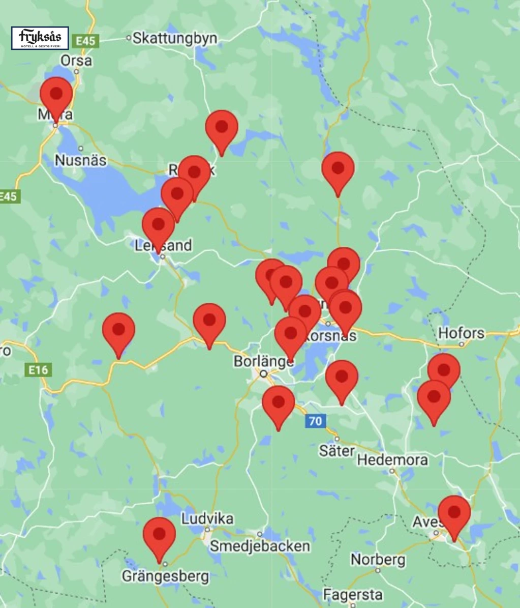 Karta Tradgardar i Dalarna